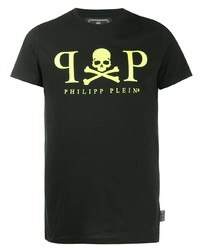 T-shirt à col rond imprimé noir Philipp Plein