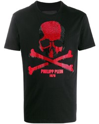 T-shirt à col rond imprimé noir Philipp Plein