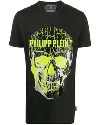 T-shirt à col rond imprimé noir Philipp Plein