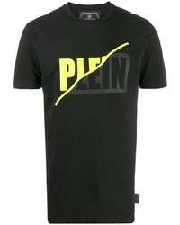 T-shirt à col rond imprimé noir Philipp Plein