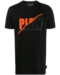 T-shirt à col rond imprimé noir Philipp Plein