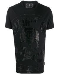 T-shirt à col rond imprimé noir Philipp Plein