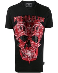 T-shirt à col rond imprimé noir Philipp Plein