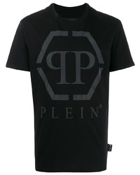 T-shirt à col rond imprimé noir Philipp Plein