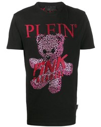 T-shirt à col rond imprimé noir Philipp Plein