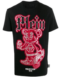 T-shirt à col rond imprimé noir Philipp Plein