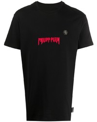 T-shirt à col rond imprimé noir Philipp Plein