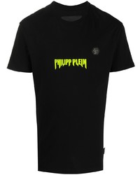 T-shirt à col rond imprimé noir Philipp Plein