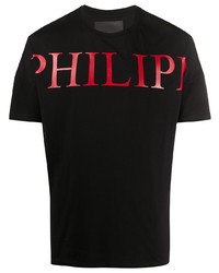 T-shirt à col rond imprimé noir Philipp Plein