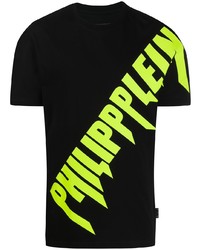 T-shirt à col rond imprimé noir Philipp Plein