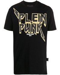 T-shirt à col rond imprimé noir Philipp Plein