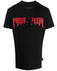 T-shirt à col rond imprimé noir Philipp Plein