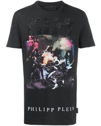 T-shirt à col rond imprimé noir Philipp Plein