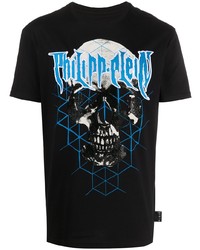 T-shirt à col rond imprimé noir Philipp Plein