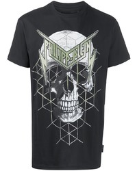 T-shirt à col rond imprimé noir Philipp Plein