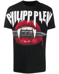 T-shirt à col rond imprimé noir Philipp Plein