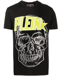 T-shirt à col rond imprimé noir Philipp Plein