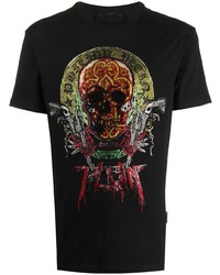 T-shirt à col rond imprimé noir Philipp Plein