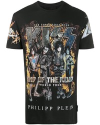 T-shirt à col rond imprimé noir Philipp Plein