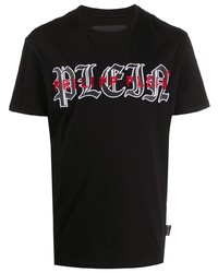 T-shirt à col rond imprimé noir Philipp Plein