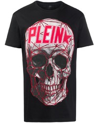 T-shirt à col rond imprimé noir Philipp Plein