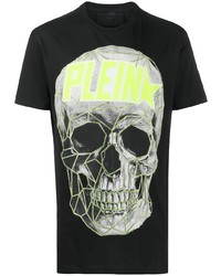 T-shirt à col rond imprimé noir Philipp Plein