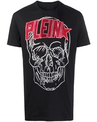 T-shirt à col rond imprimé noir Philipp Plein