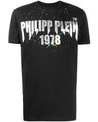 T-shirt à col rond imprimé noir Philipp Plein