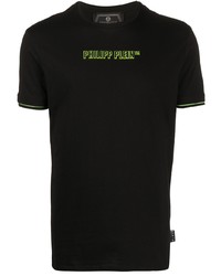 T-shirt à col rond imprimé noir Philipp Plein