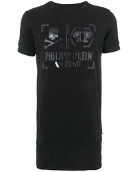 T-shirt à col rond imprimé noir Philipp Plein