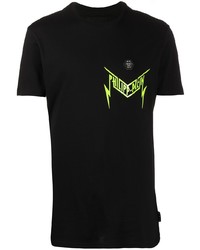 T-shirt à col rond imprimé noir Philipp Plein