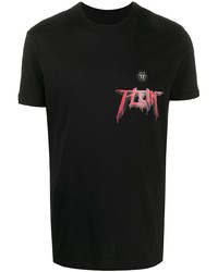 T-shirt à col rond imprimé noir Philipp Plein