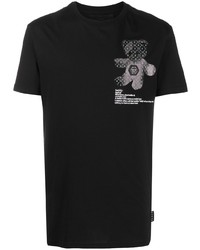 T-shirt à col rond imprimé noir Philipp Plein