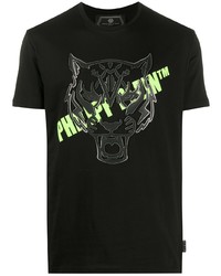 T-shirt à col rond imprimé noir Philipp Plein