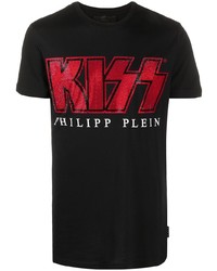 T-shirt à col rond imprimé noir Philipp Plein