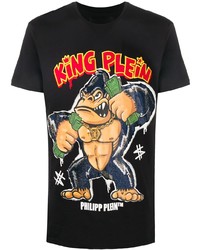 T-shirt à col rond imprimé noir Philipp Plein