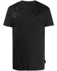 T-shirt à col rond imprimé noir Philipp Plein