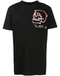 T-shirt à col rond imprimé noir Philipp Plein