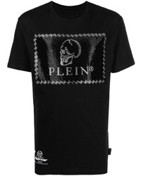 T-shirt à col rond imprimé noir Philipp Plein