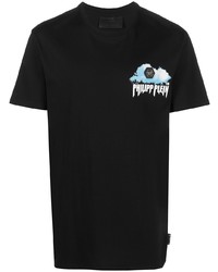 T-shirt à col rond imprimé noir Philipp Plein