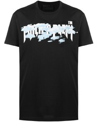 T-shirt à col rond imprimé noir Philipp Plein