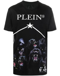 T-shirt à col rond imprimé noir Philipp Plein