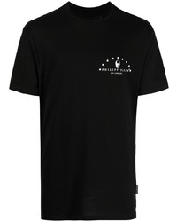 T-shirt à col rond imprimé noir Philipp Plein