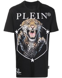 T-shirt à col rond imprimé noir Philipp Plein