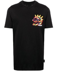 T-shirt à col rond imprimé noir Philipp Plein