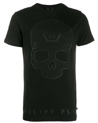 T-shirt à col rond imprimé noir Philipp Plein