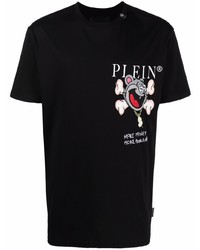 T-shirt à col rond imprimé noir Philipp Plein