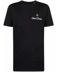 T-shirt à col rond imprimé noir Philipp Plein