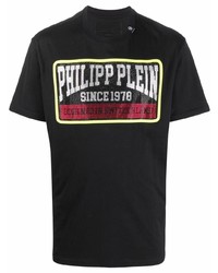 T-shirt à col rond imprimé noir Philipp Plein