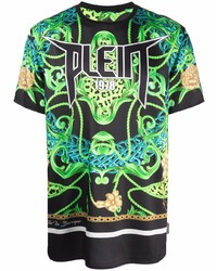 T-shirt à col rond imprimé noir Philipp Plein